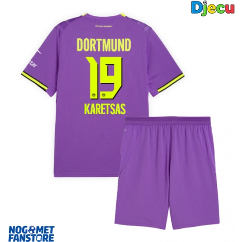 Borussia Dortmund Konstantinos Karetsas #19 Rezervni Dres za djecu 2026-27 Kratak Rukav (+ Kratke hlače)
